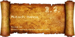 Mutsch Hanna névjegykártya
